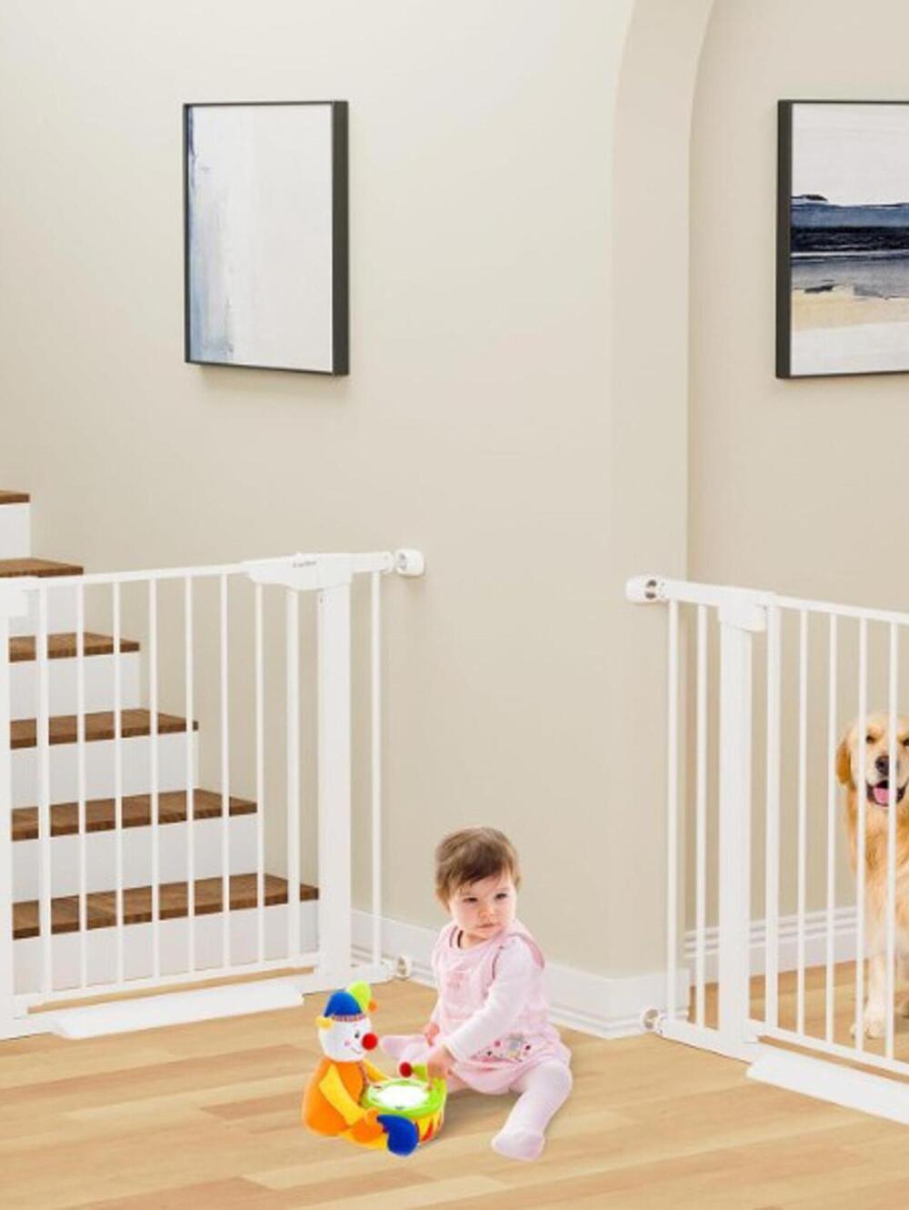 2 PACK Cumbor 29.7-40.6" Baby Gate for Stairs Pressure Mounted